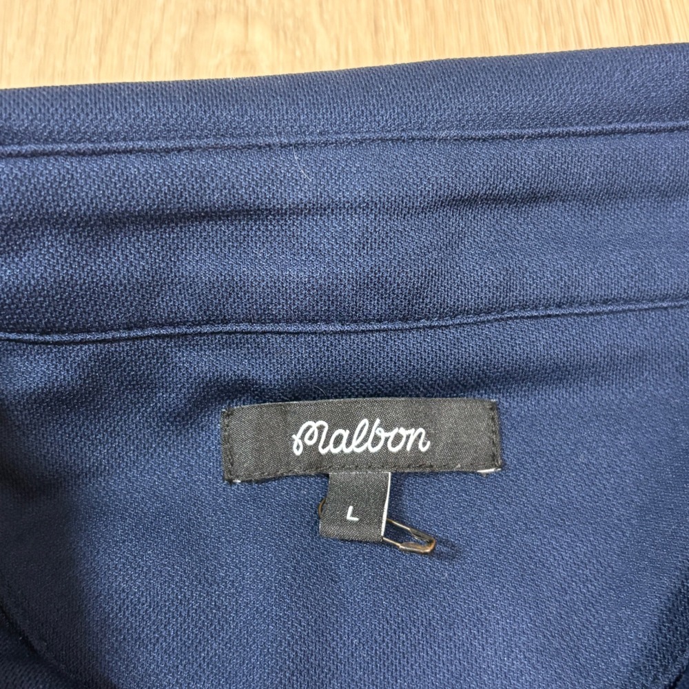 Malbon Golf x New Balance Elite Navy Blue Performance Polo Shirt Mens Large - Picture 3 of 7